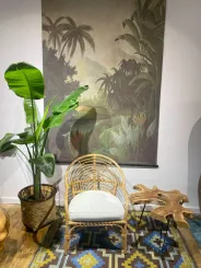 Bajau Sessel aus Rattan - mit Kissen, ca. 79cm hoch. 